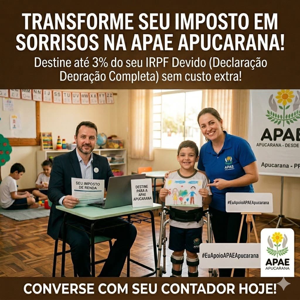 Transforme seu Imposto em Sorrisos na APAE Apucarana!
